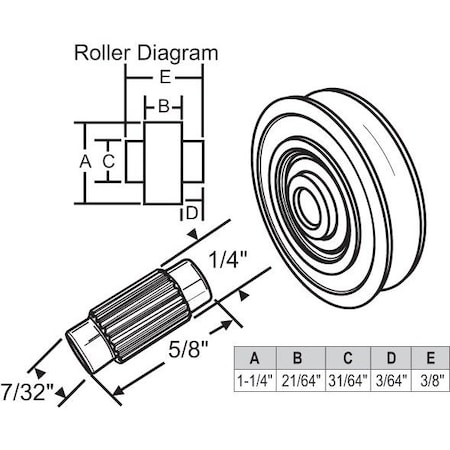 1-1/4 Nylon Wheel With Stud